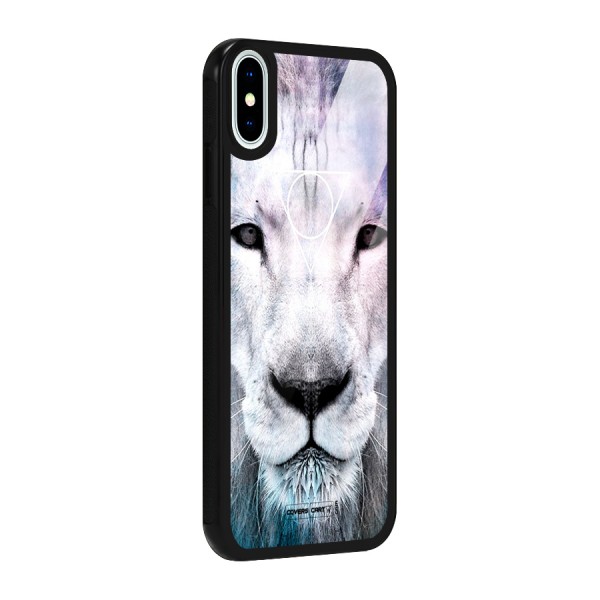 White Lion Glass Back Case for iPhone XS