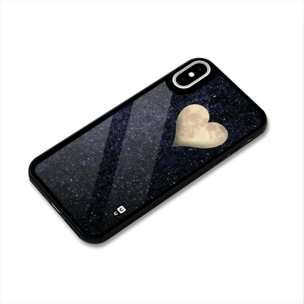 Galaxy Space Heart Glass Back Case for iPhone XS
