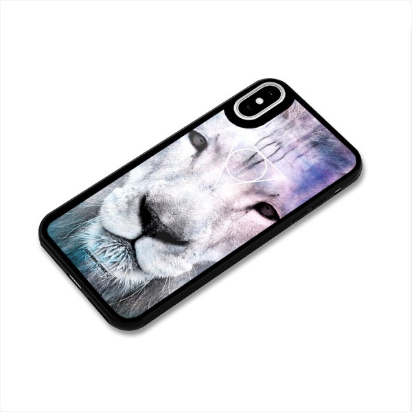 White Lion Glass Back Case for iPhone XS