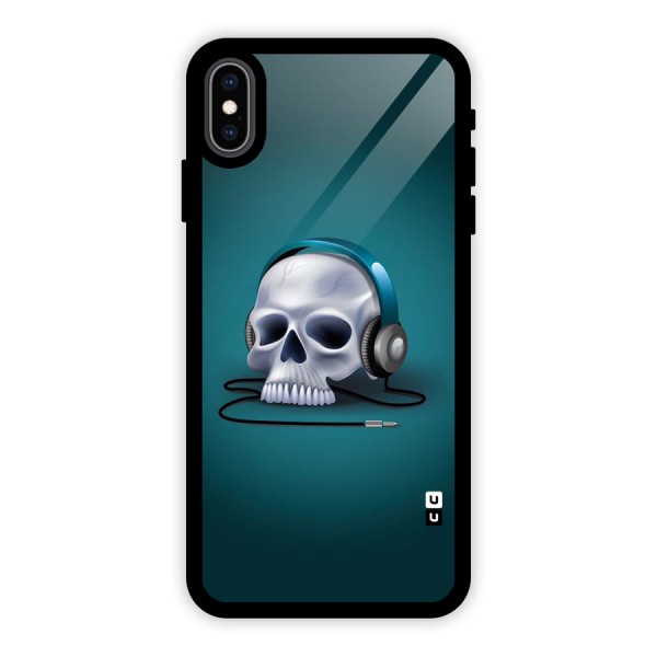 Music Skull Glass Back Case for iPhone XS Max