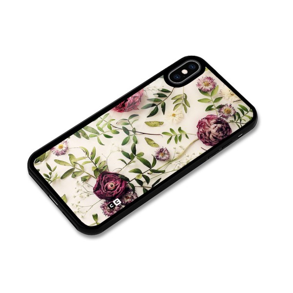 Vintage Rust Floral Glass Back Case for iPhone XS Max