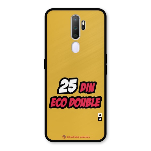 25 Din Eco Double Mustard Yellow Metal Back Case for Oppo A9 (2020)
