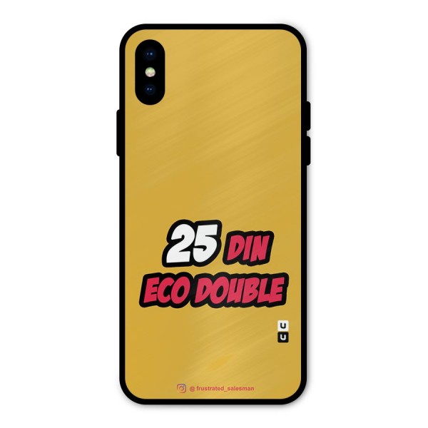 25 Din Eco Double Mustard Yellow Metal Back Case for iPhone X