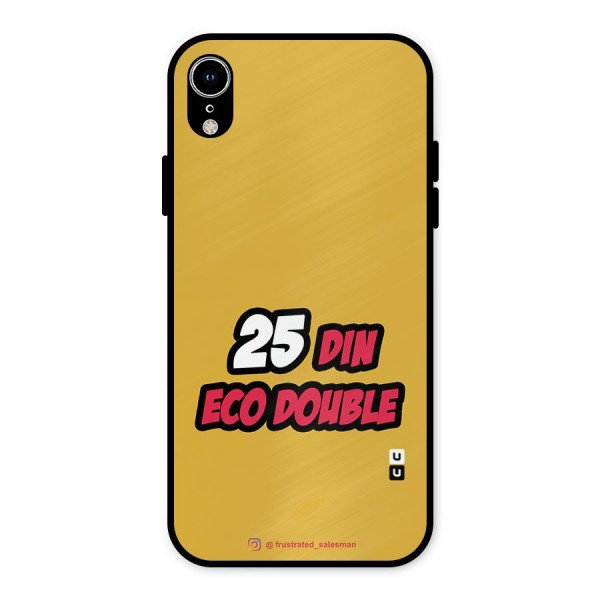 25 Din Eco Double Mustard Yellow Metal Back Case for iPhone XR