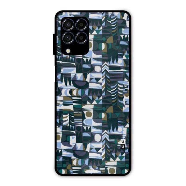 Abstract Blues Metal Back Case for Galaxy M53 5G