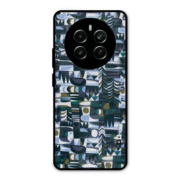 Abstract Blues Metal Back Case for Realme 12 Plus