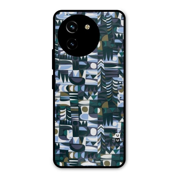Abstract Blues Metal Back Case for Vivo Y200i