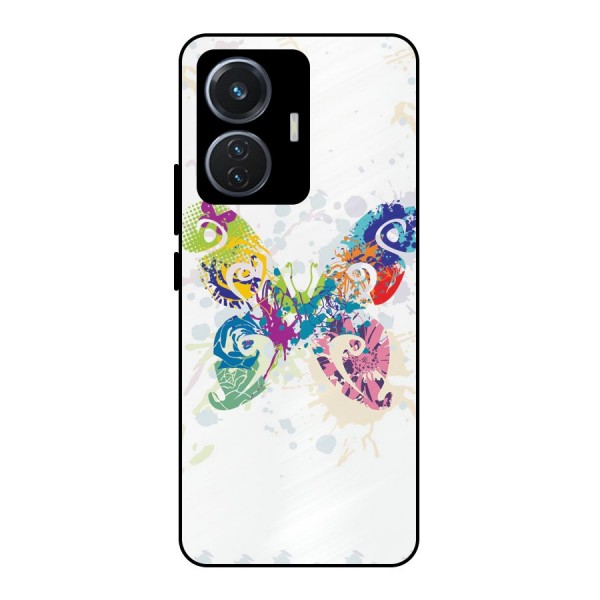 Abstract Butterfly Metal Back Case for Vivo T1 44W