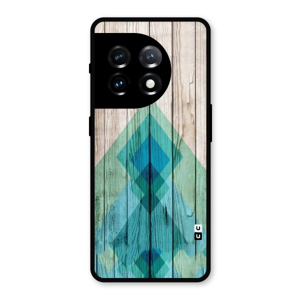 Abstract Green And Wood Metal Back Case for OnePlus 11