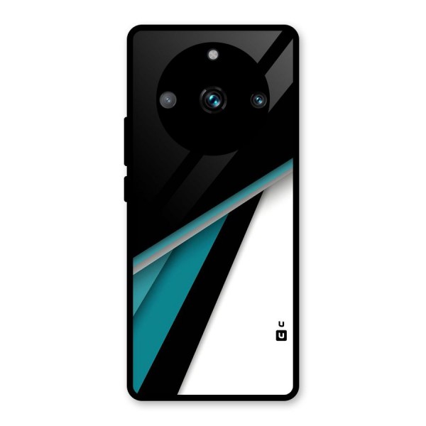 Abstract Lines Of Blue Glass Back Case for Realme 11 Pro