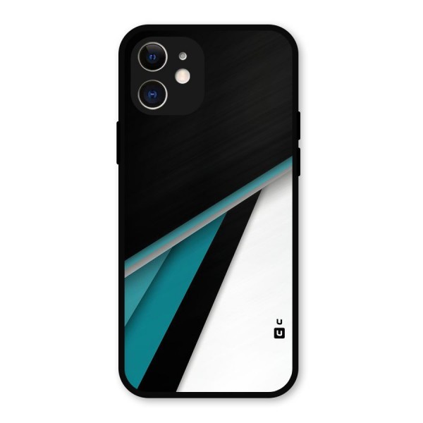 Abstract Lines Of Blue Metal Back Case for iPhone 12