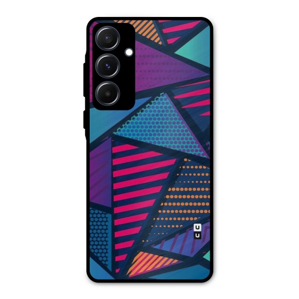 Abstract Lines Polka Metal Back Case for Galaxy A55