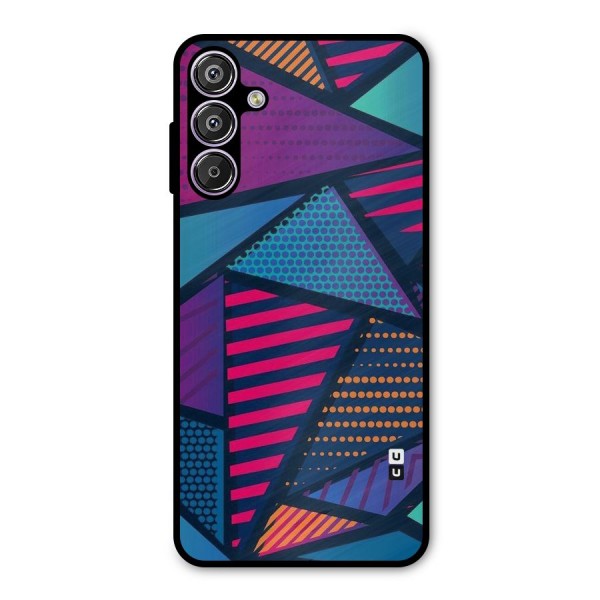 Abstract Lines Polka Metal Back Case for Galaxy F15