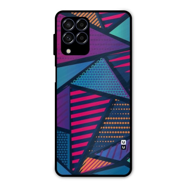 Abstract Lines Polka Metal Back Case for Galaxy M53 5G