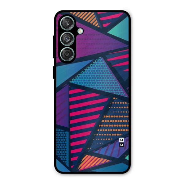Abstract Lines Polka Metal Back Case for Galaxy M55 5G