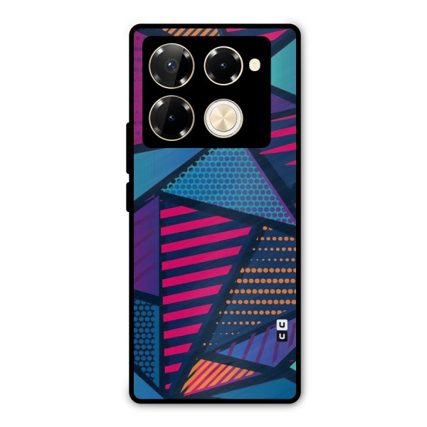 Abstract Lines Polka Metal Back Case for Infinix Note 40 Pro