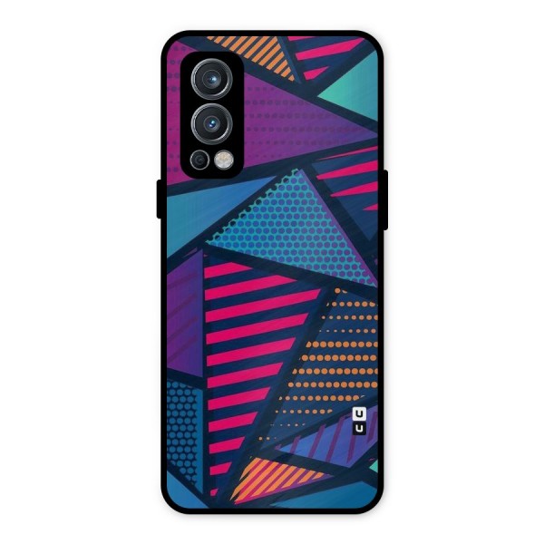 Abstract Lines Polka Metal Back Case for OnePlus Nord 2 5G