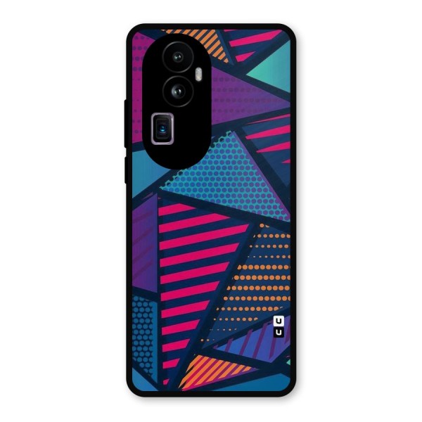 Abstract Lines Polka Metal Back Case for Oppo Reno10 Pro Plus
