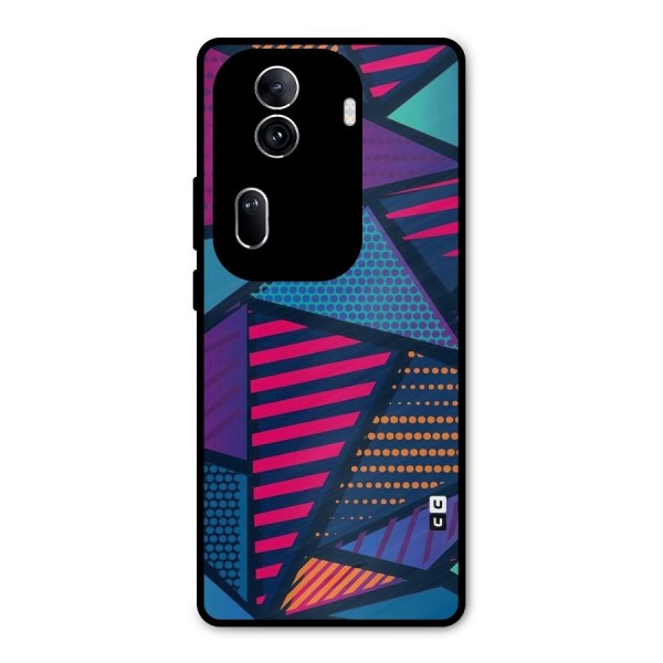 Abstract Lines Polka Metal Back Case for Oppo Reno11 Pro 5G