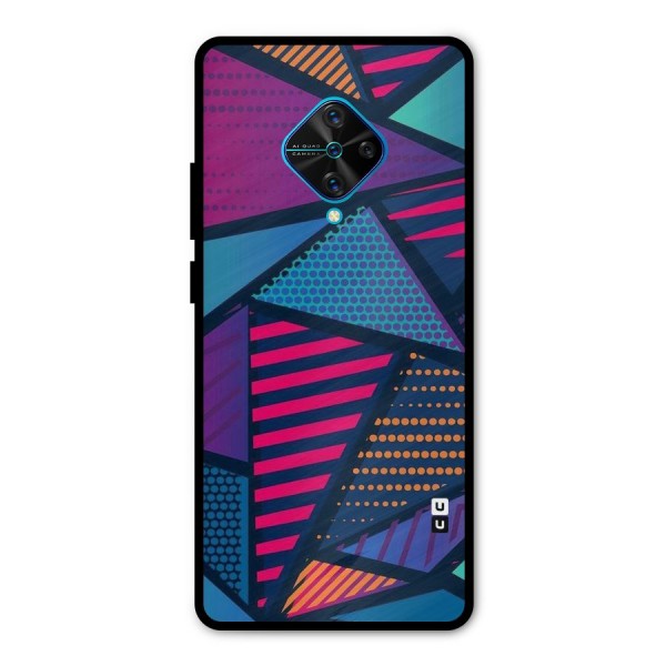 Abstract Lines Polka Metal Back Case for Vivo S1 Pro