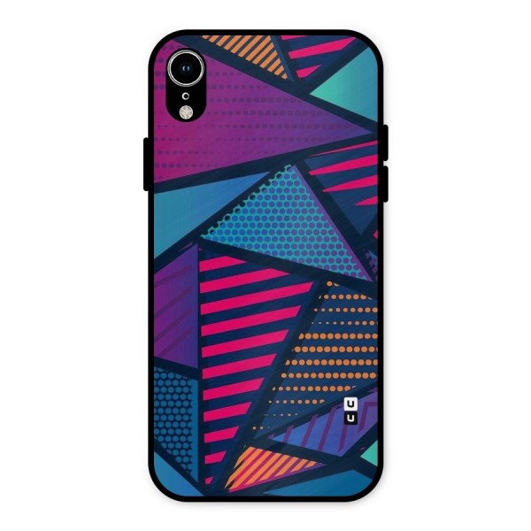 Abstract Lines Polka Metal Back Case for iPhone XR