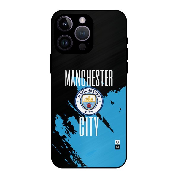 Abstract Manchester Metal Back Case for iPhone 14 Pro Max
