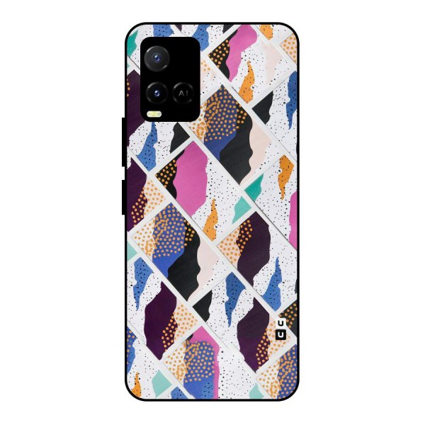 Abstract Polka Metal Back Case for Vivo Y33s