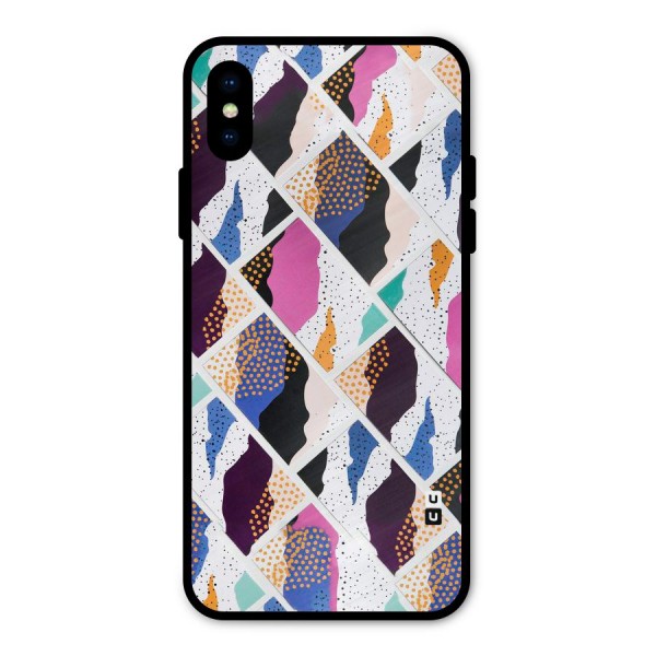 Abstract Polka Metal Back Case for iPhone X