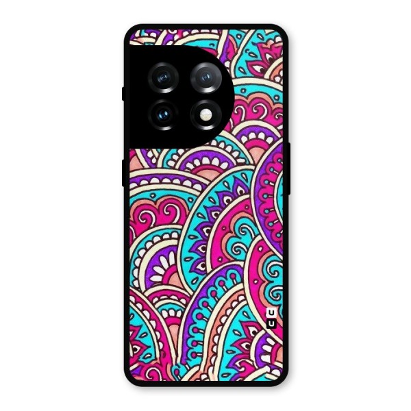 Abstract Rangoli Design Metal Back Case for OnePlus 11
