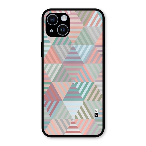 Abstract Triangle Lines Metal Back Case for iPhone 14