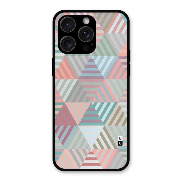 Abstract Triangle Lines Metal Back Case for iPhone 15 Pro Max