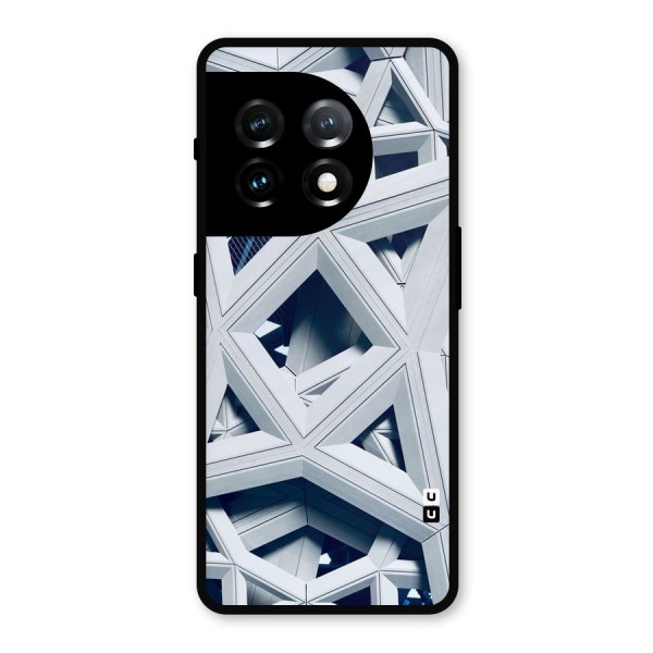 Abstract White Lines Metal Back Case for OnePlus 11