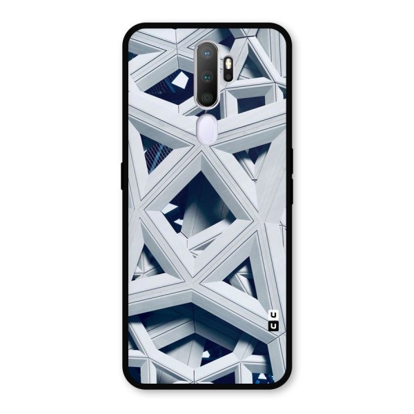 Abstract White Lines Metal Back Case for Oppo A9 (2020)