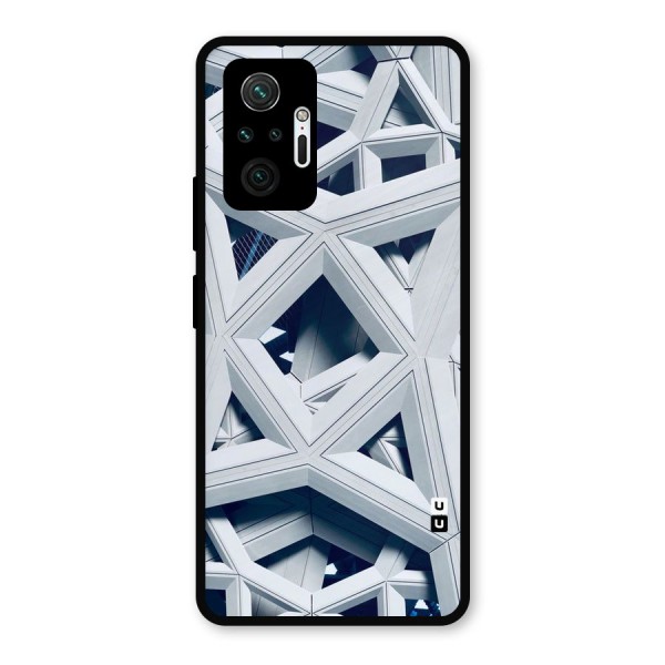 Abstract White Lines Metal Back Case for Redmi Note 10 Pro