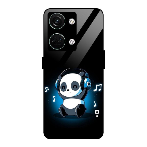 Adorable Panda Enjoying Music Glass Back Case for Oneplus Nord 3