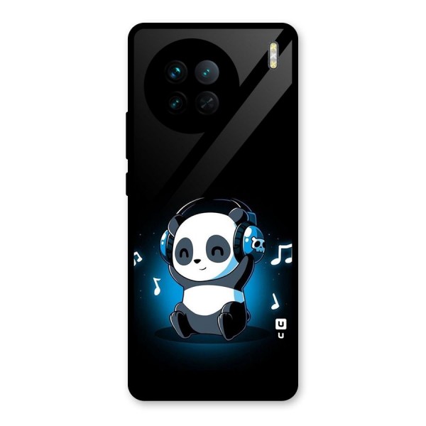 Adorable Panda Enjoying Music Glass Back Case for Vivo X90