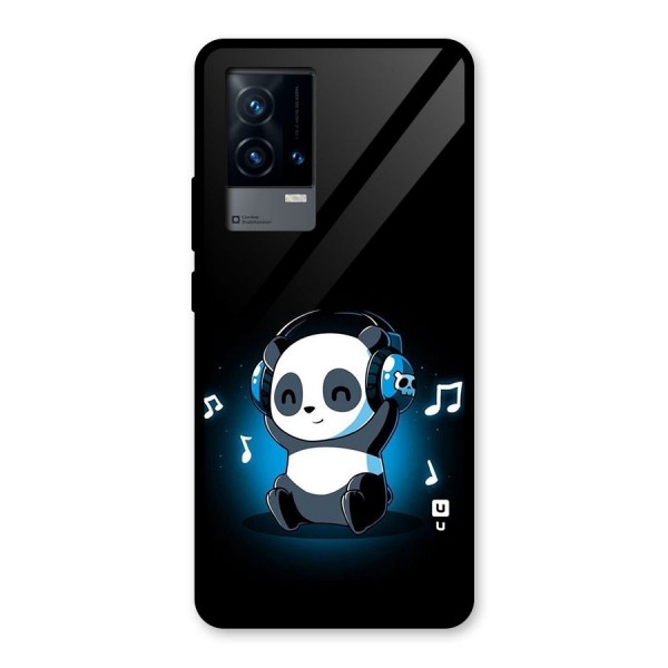 Adorable Panda Enjoying Music Glass Back Case for iQOO 9 5G