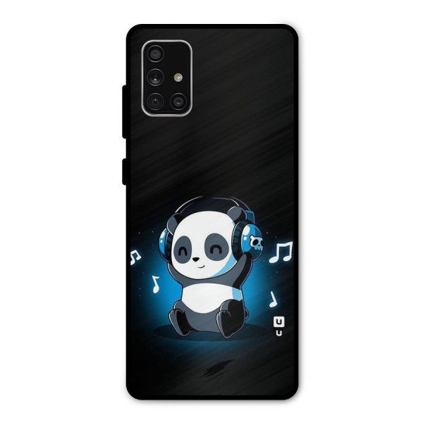 Adorable Panda Enjoying Music Metal Back Case for Galaxy A71