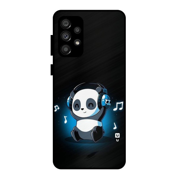 Adorable Panda Enjoying Music Metal Back Case for Galaxy A73 5G