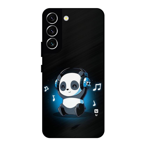 Adorable Panda Enjoying Music Metal Back Case for Galaxy S22 5G