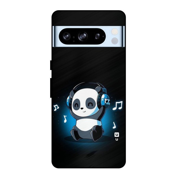 Adorable Panda Enjoying Music Metal Back Case for Google Pixel 8 Pro