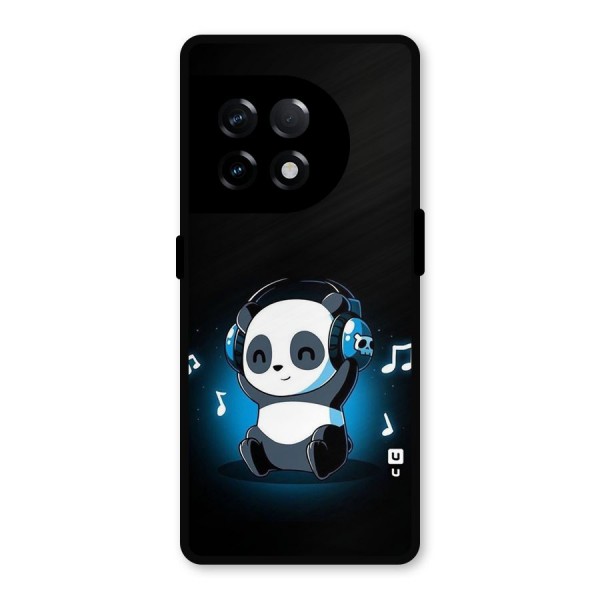 Adorable Panda Enjoying Music Metal Back Case for OnePlus 11R