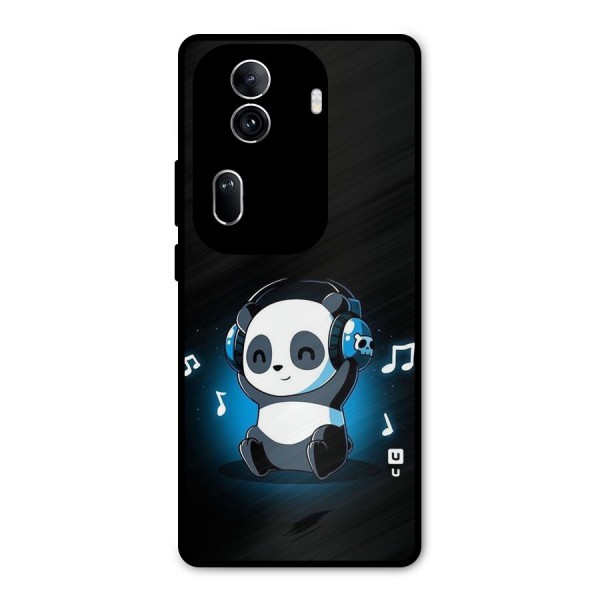 Adorable Panda Enjoying Music Metal Back Case for Oppo Reno11 Pro 5G