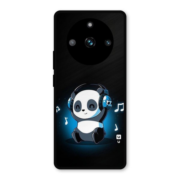 Adorable Panda Enjoying Music Metal Back Case for Realme 11 Pro Plus