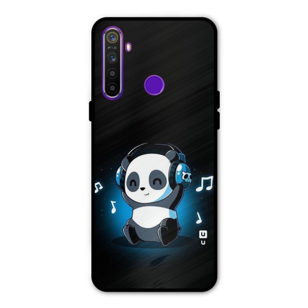 Adorable Panda Enjoying Music Metal Back Case for Realme Narzo 10