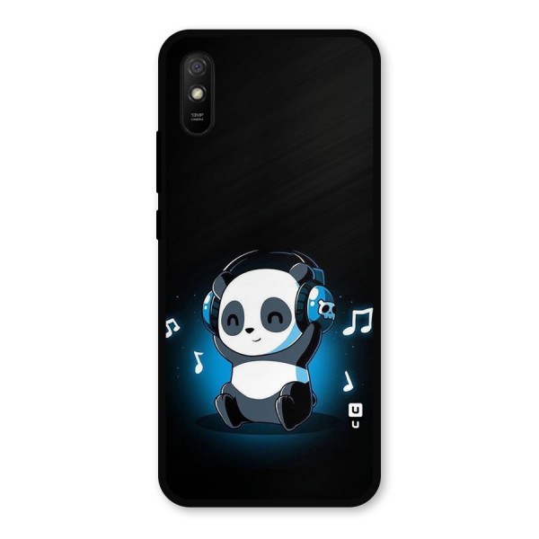 Adorable Panda Enjoying Music Metal Back Case for Redmi 9i
