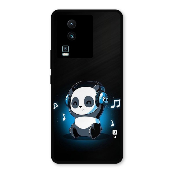 Adorable Panda Enjoying Music Metal Back Case for iQOO Neo 7