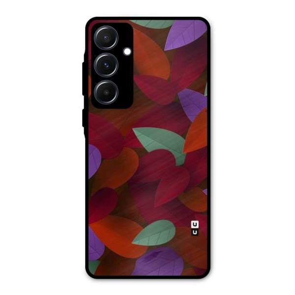 Aesthetic Colorful Leaves Metal Back Case for Galaxy A55