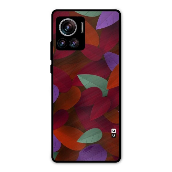 Aesthetic Colorful Leaves Metal Back Case for Motorola Edge 30 Ultra
