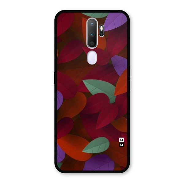 Aesthetic Colorful Leaves Metal Back Case for Oppo A9 (2020)